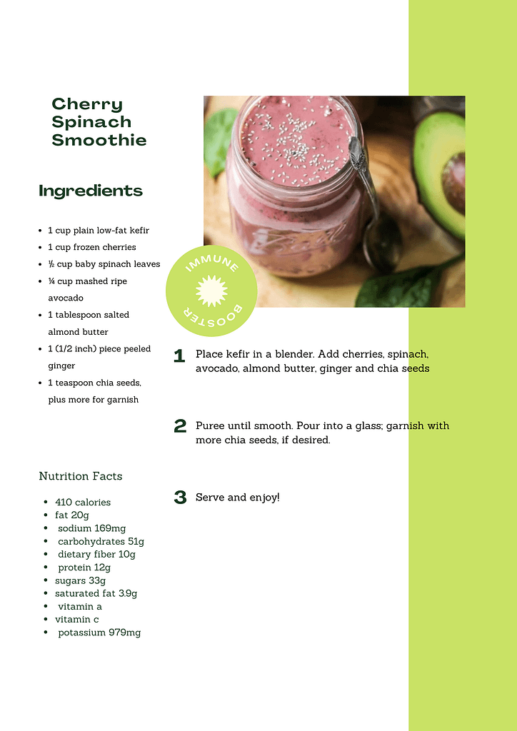 Cherry spinach smoothie recipe