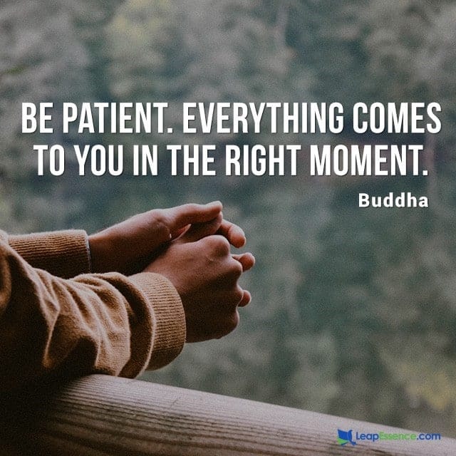 Uplifting Sayings and quotes. "Be Patient. Everything comes to you in the right moment." –Buddha quote